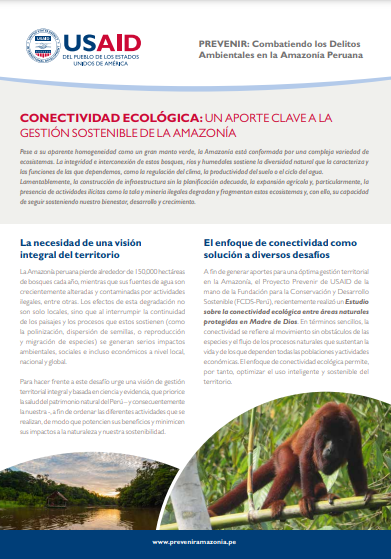 Hoja Informativa Estudio De Conectividad Ecol Gica Entre Reas Naturales Protegidas De Madre De