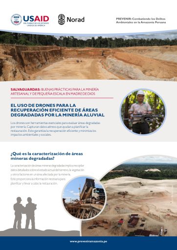 Hoja informativa – Uso de drones para la recuperación eficiente de áreas degradadas por la minería aluvial
